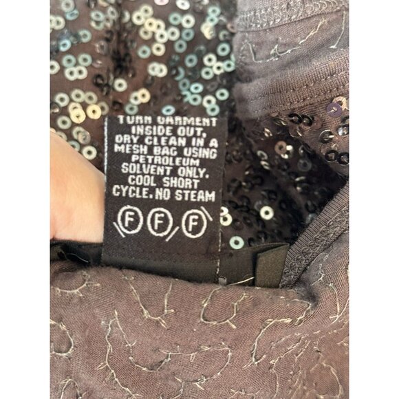 Karen Kane Women’s Gray Sequin Tunic Top Sz Large 3/4 Dolman Sleeve Holiday Glam - Picture 7 of 9